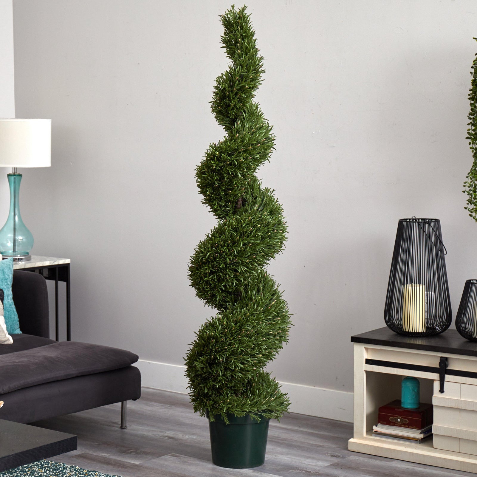 6' Rosemary Spiral Tree (Indoor/Outdoor) | Nearly Natural