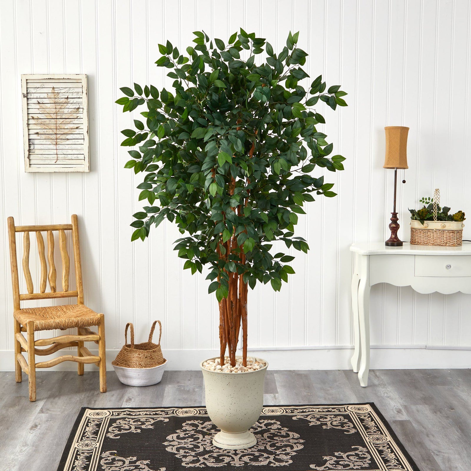 6’ Sakaki Artificial Tree with 1470 Bendable Branches in Decorative Urn ...