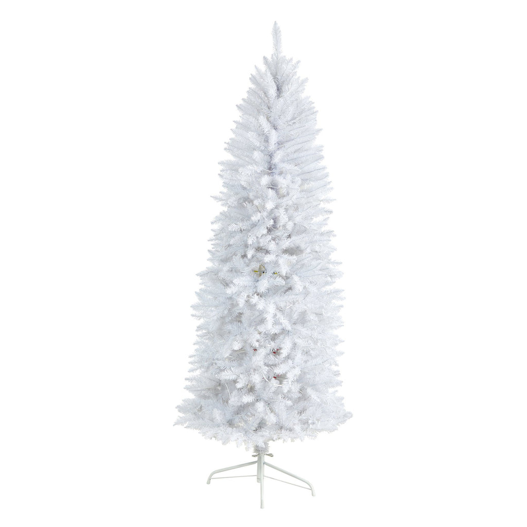 slim white christmas tree