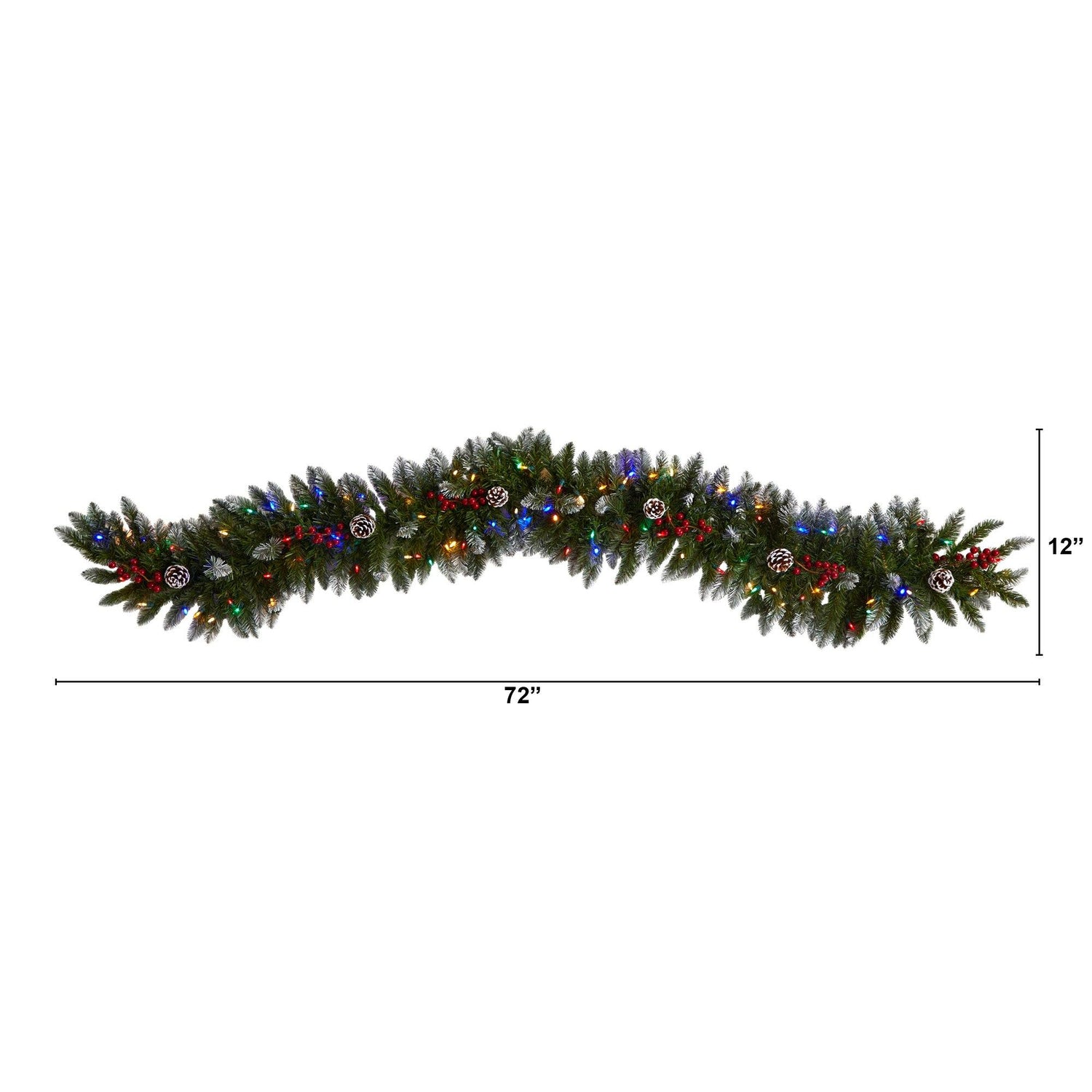 6' White Berry, Pinecone, Pine Garland [85632GA6] 