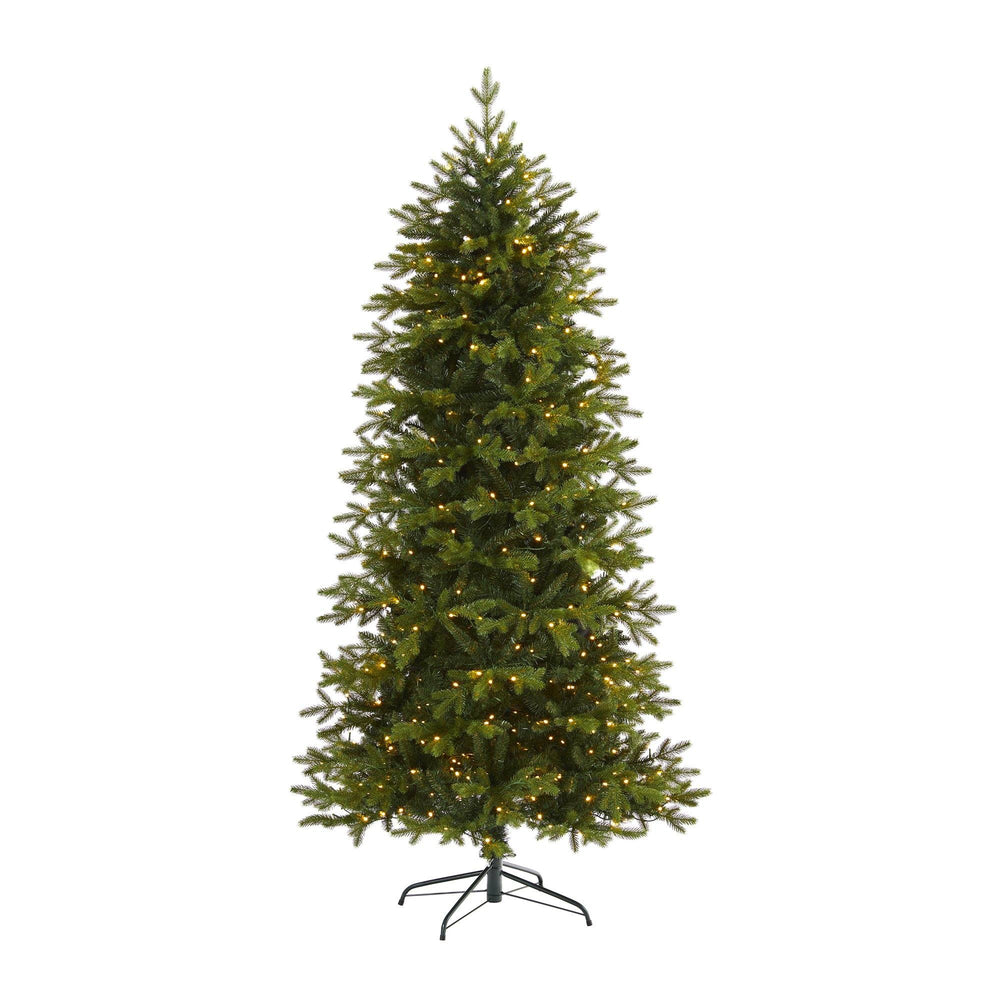 7’ Belgium Fir “Natural Look” Artificial Christmas Tree with 500 Clear LED Lights