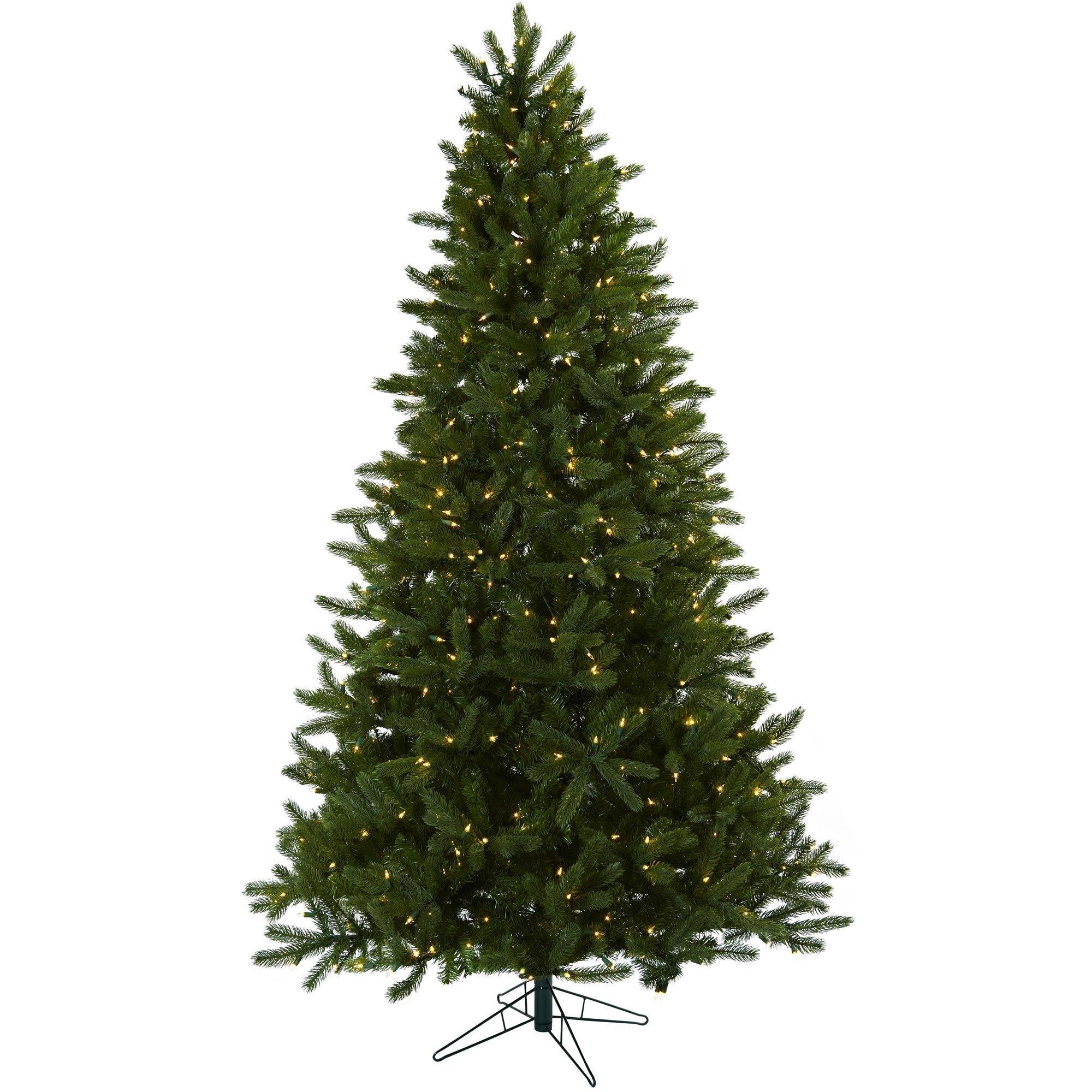 Nearly Natural 7.5 ' Rembrandt Christmas Tree w/ Clear Lights Silk Tree, Faux Tree, Fake Tree