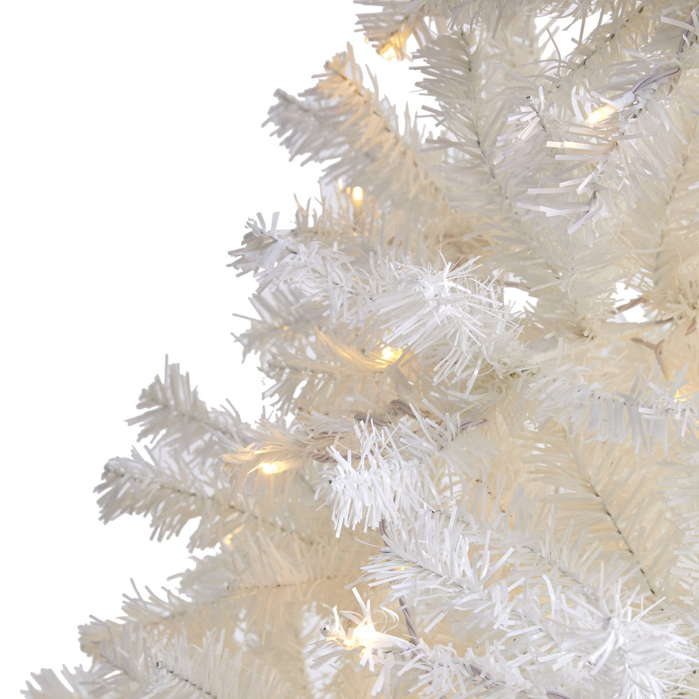 white artificial tree with lights