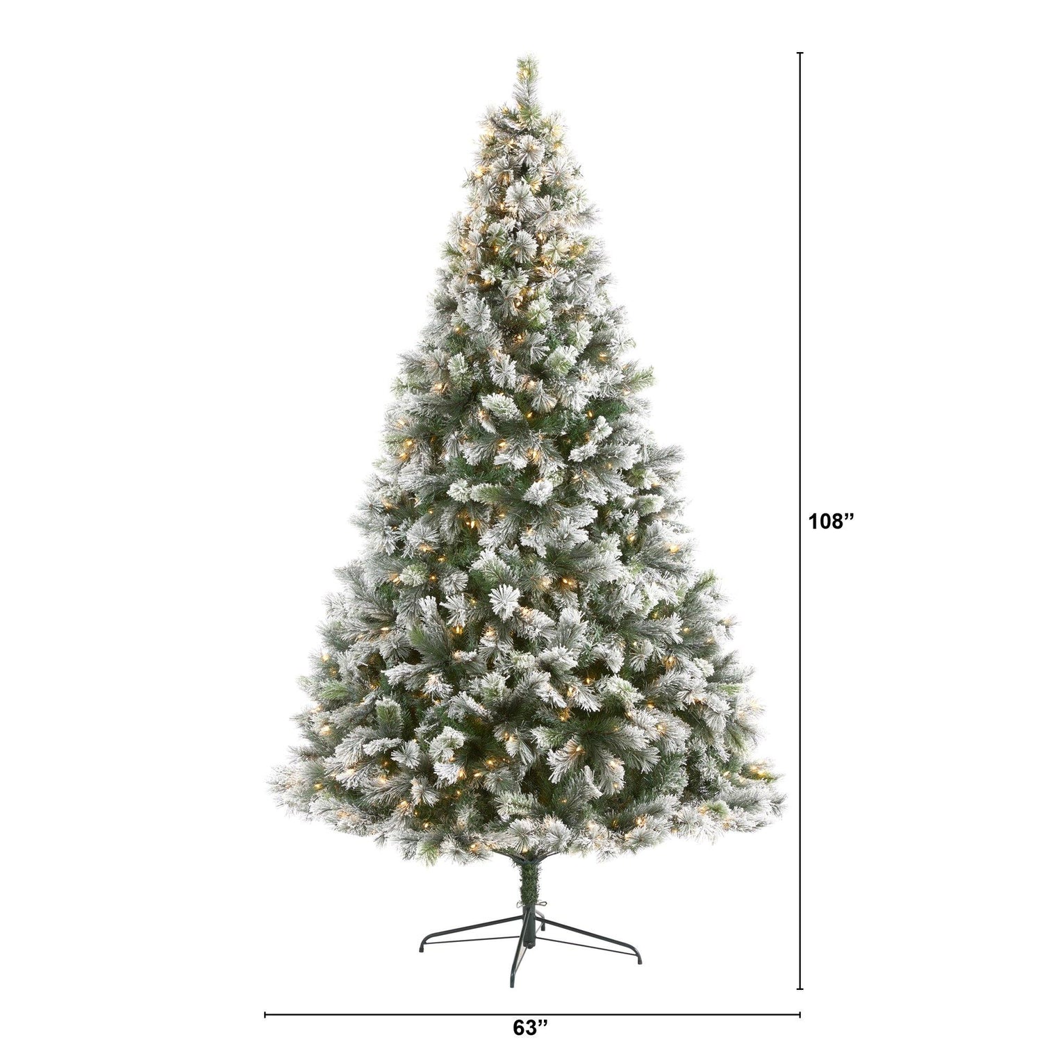 Nearly Natural 5' Flocked Grand Northern Rocky Fir Artificial Christmas Tree with 650 Warm Micro (Multifunction with Remote Control) LED Lights