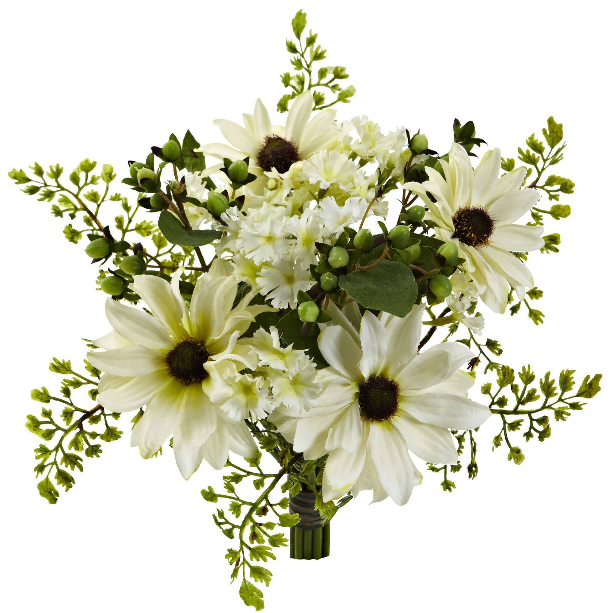  9” Mixed Cream Daisy Artificial Flower Bundle (Set of 3) 