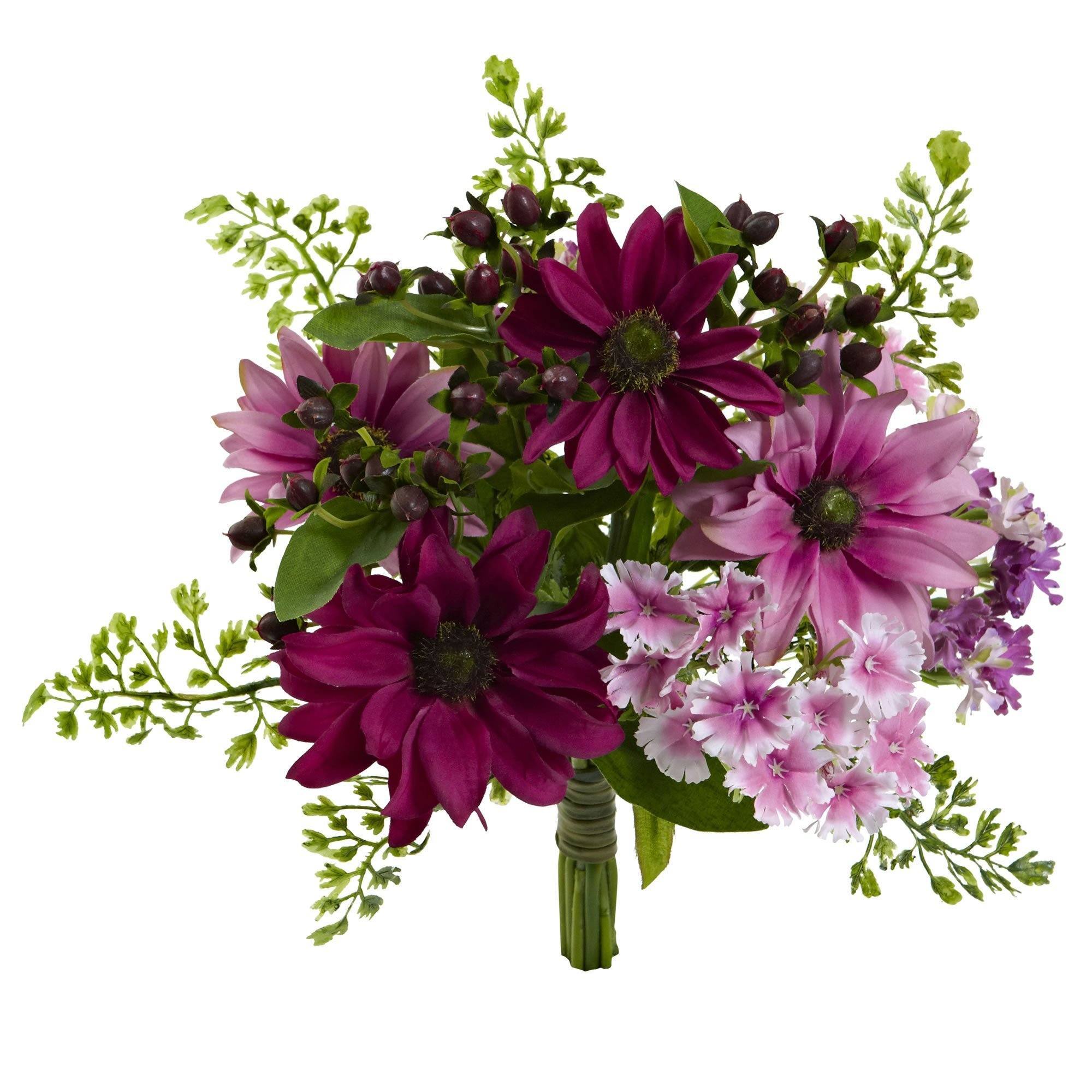 9" Mixed Pink Daisy Artificial Flower Bundle (Set of 3 ...
