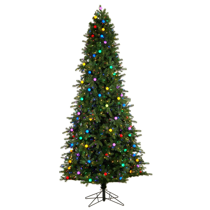 9.5' Montana Mountain Fir Tree with 1150 Multi Color LED Lights and ...