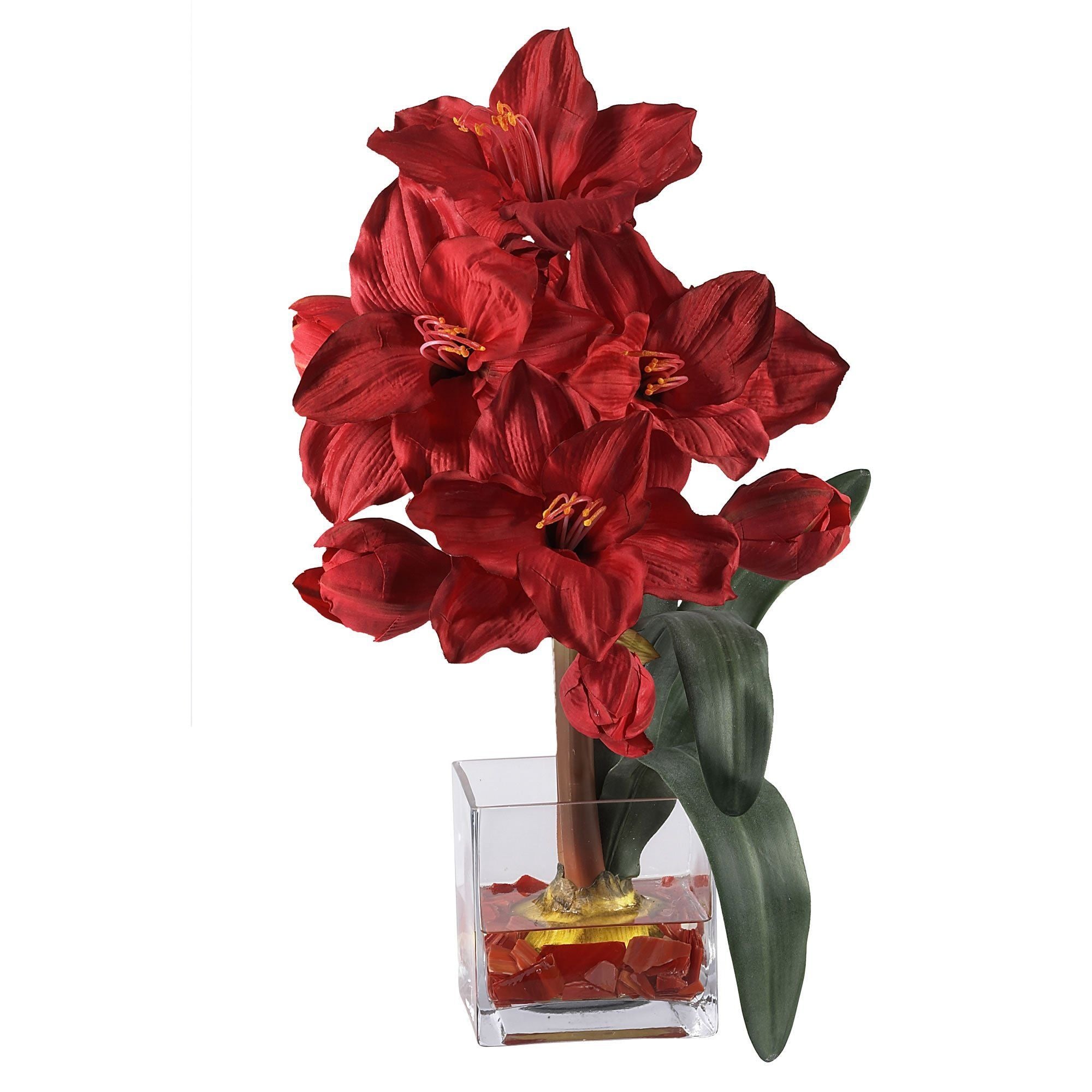  Amaryllis Liquid Illusion Silk Flower Arrangement 