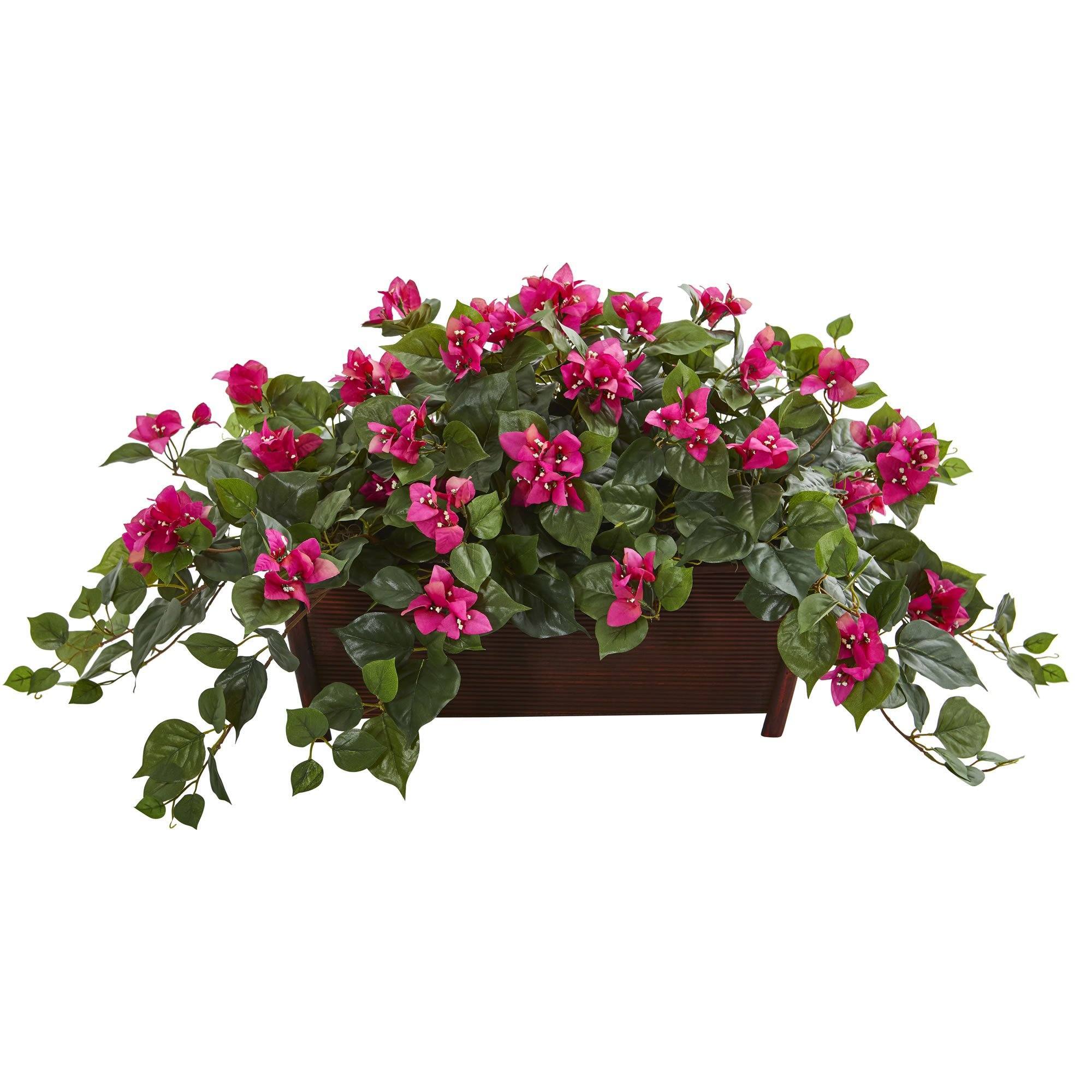 Bougainvillea Artificial Plant in Decorative Planter 8218 Nearly Natural