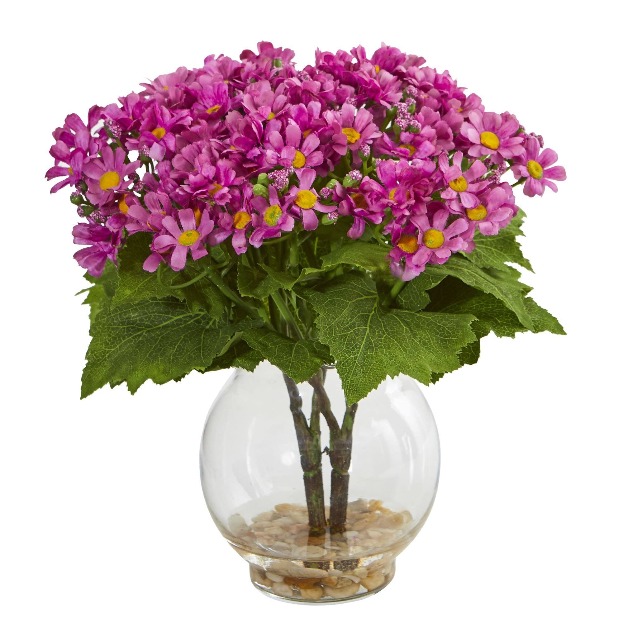  Daisy Artificial Arrangement in Fluted Vase 