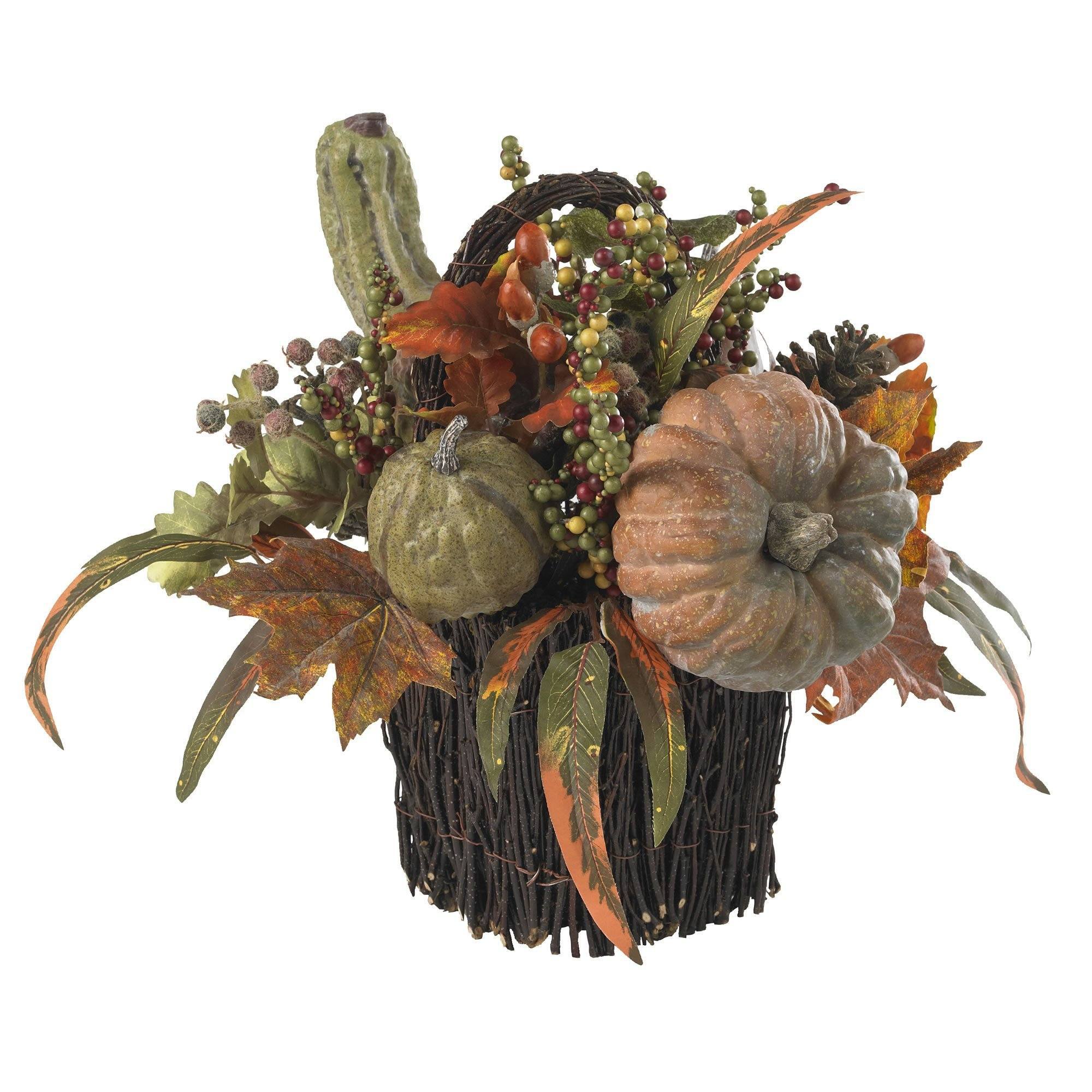  Fall Pumpkin & Berry Table Arrangement 