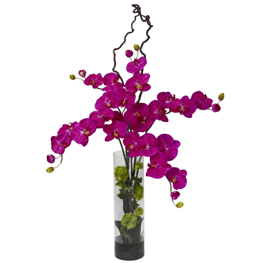 Giant Phalaenopsis & Hydrangea Silk Flower Arrangement 1288 Nearly Natural