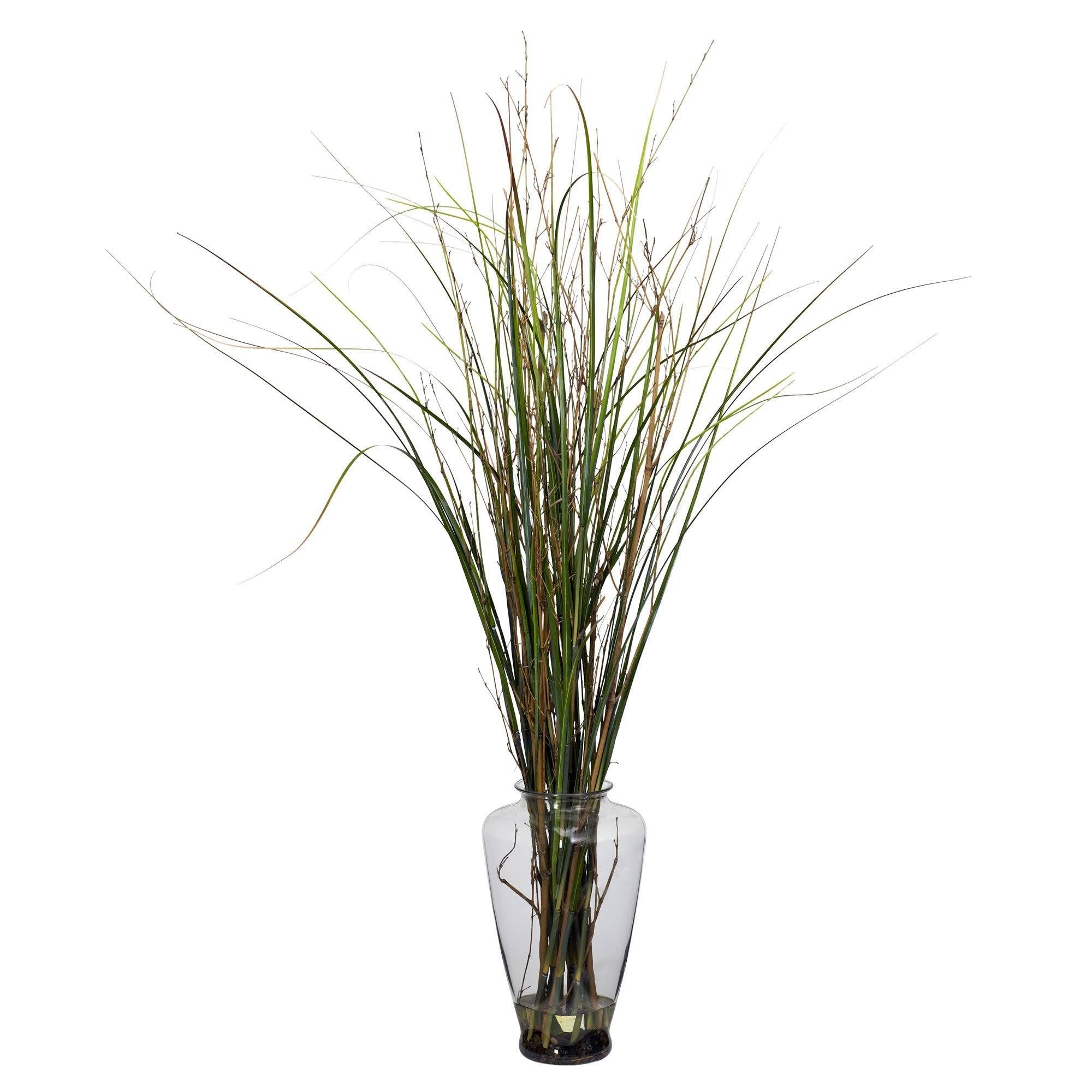  Grass & Bamboo w/Large Jar Silk Plant 