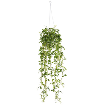 Green Variegated Wandering Jew Hanging Basket Artificial Plant | Nearly ...
