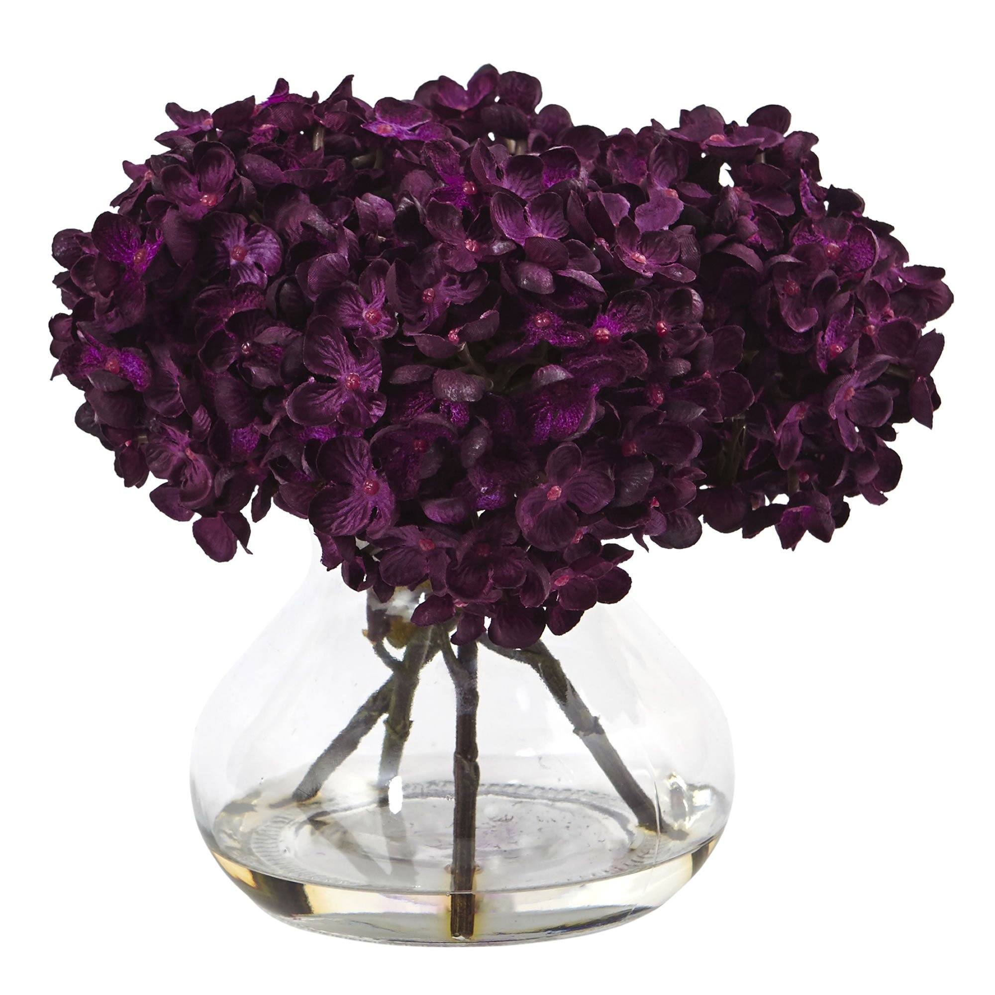  Hydrangea with Vase Silk Flower Arrangement 