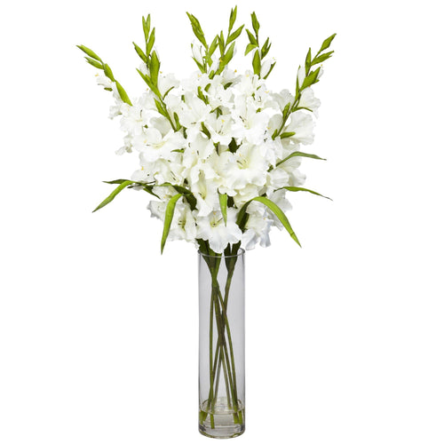 fake white flowers in vase