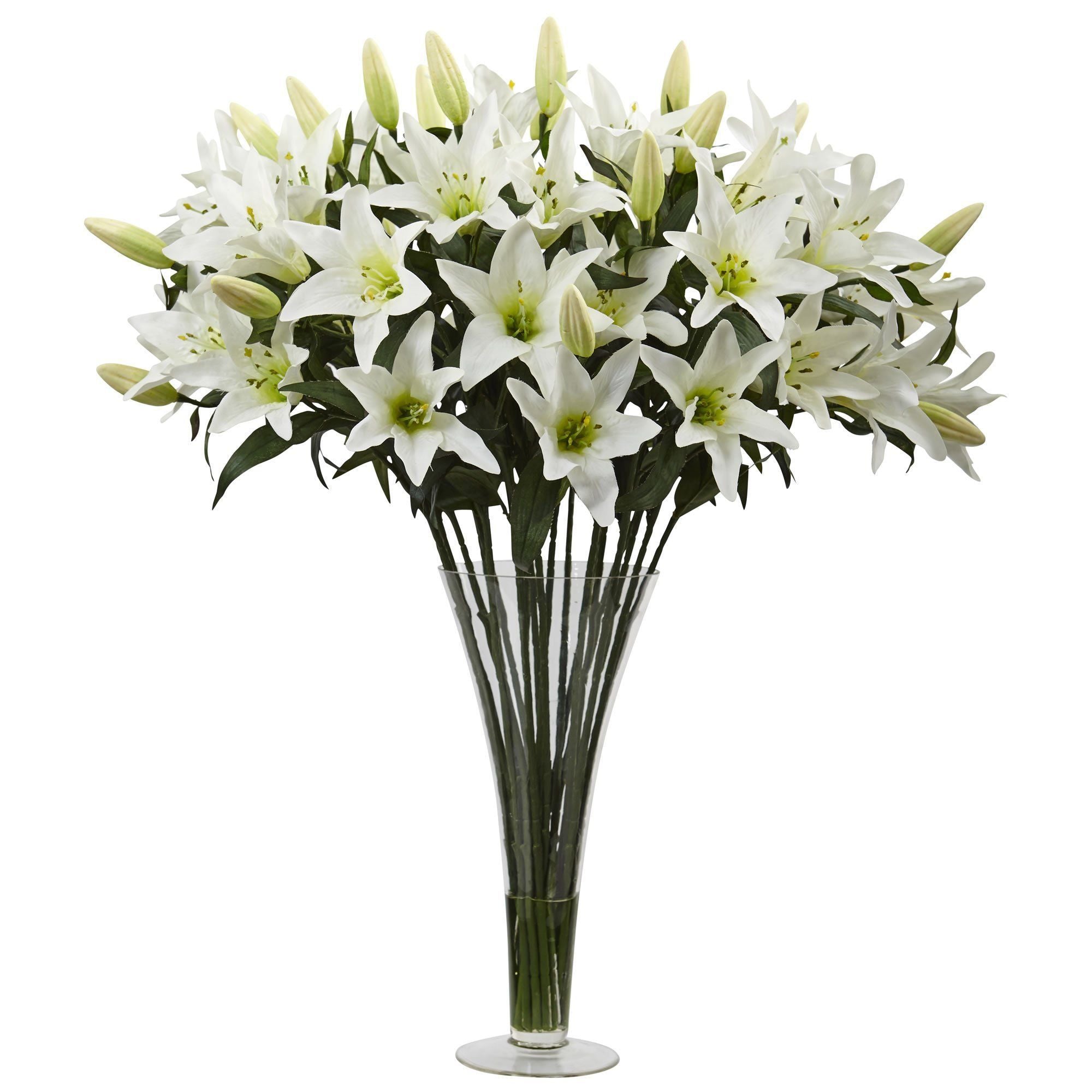  Lily Arrangement with Flared Vase 