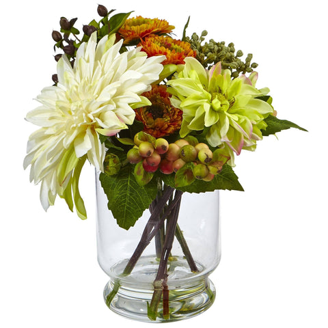 Nearly Natural 1885 15” Mixed Artificial Floral Vase Silk Arrangements Nearly Natural 1885 15” Mixed Artificial Floral Vase Silk Arrangements