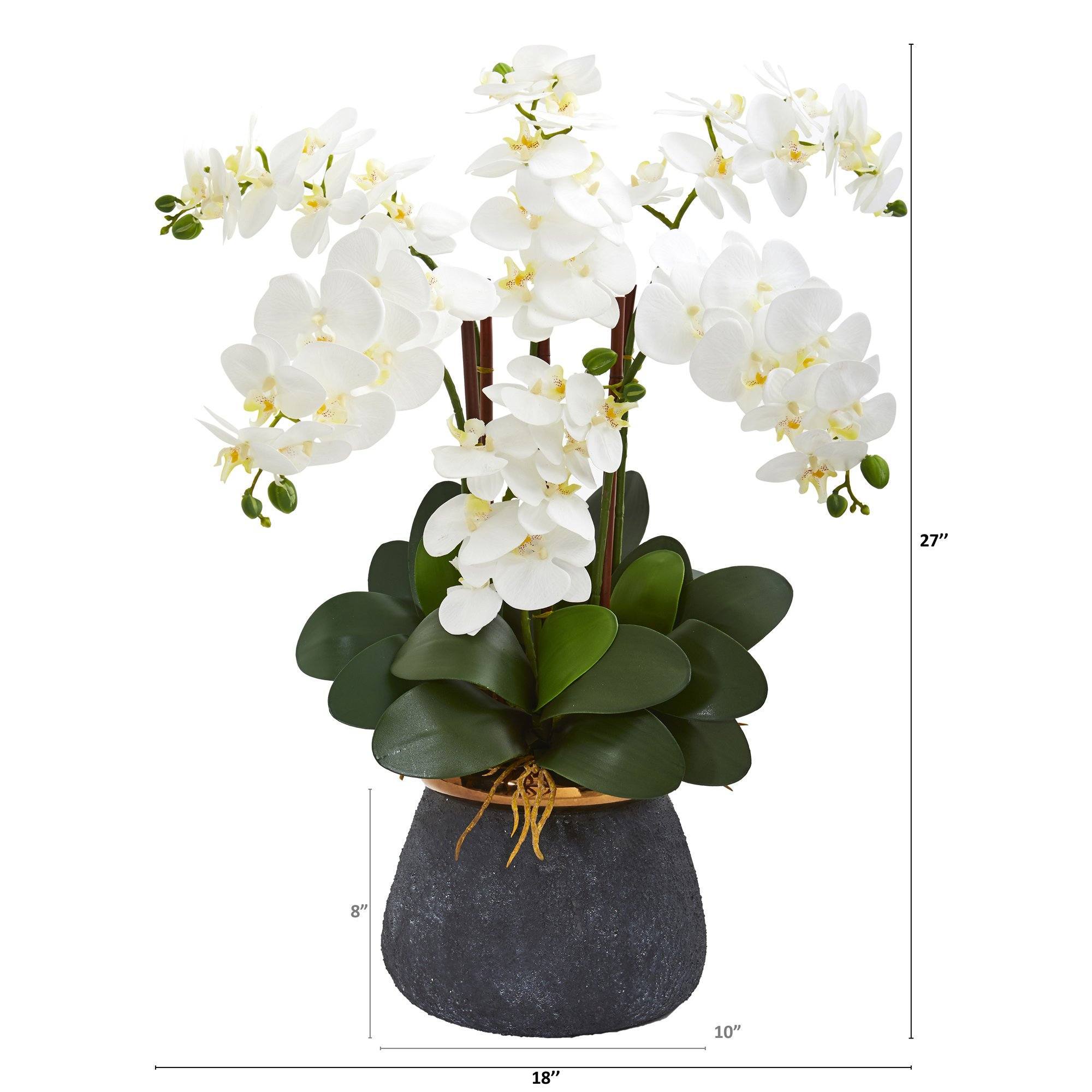 Phalaenopsis Orchid Artificial Arrangement in Stoneware Vase 1933 ...