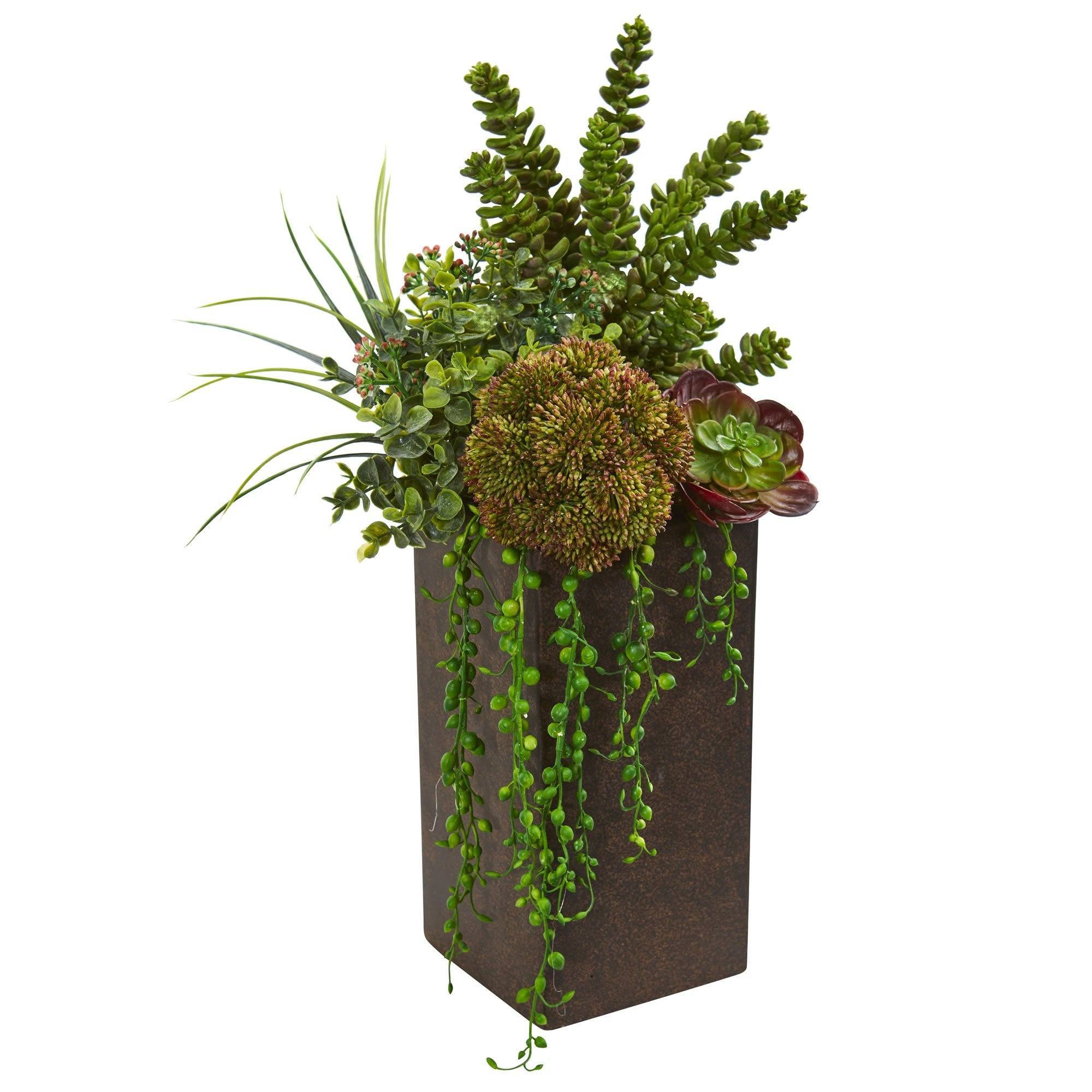  Succulent Artificial Plant in Brown Planter 