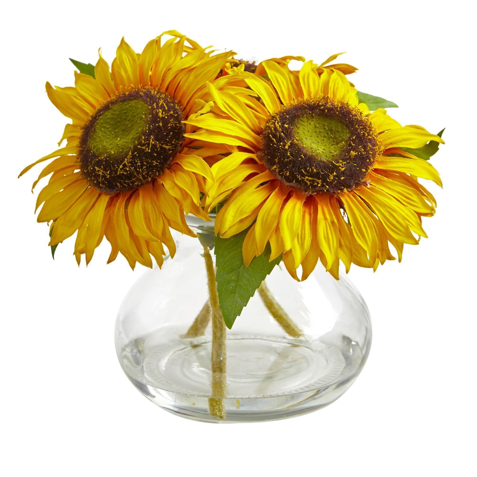 artificial sunflowers in vase