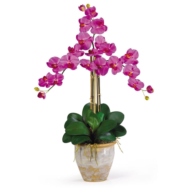 Triple Stem Phalaenopsis Silk Orchid Arrangement 1017 Nearly Natural 5869