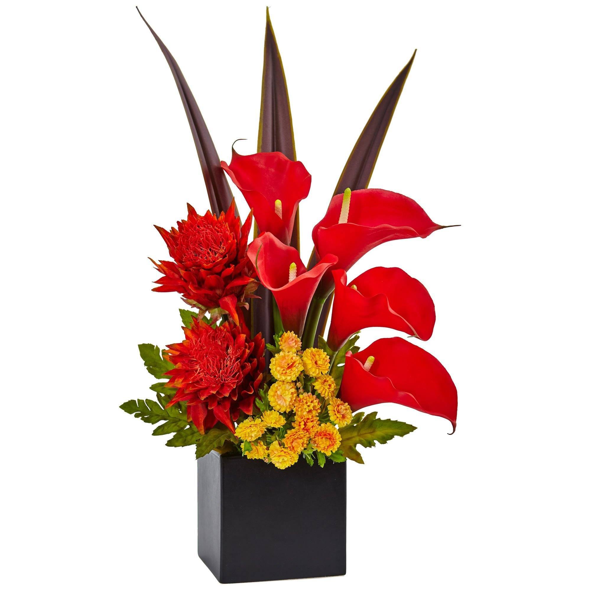  Tropical and Calla Mixed Arrangement 