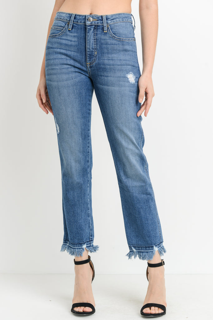 frayed hem jeans