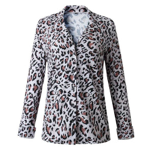 Oversized Retro Long Sleeve Leopard Print Button Up Shirt Womens – sunifty