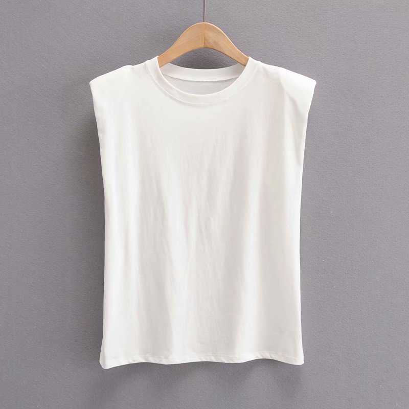 Cool Padded Shoulder Tank Top Tee Shirt With Shoulder Pad – sunifty