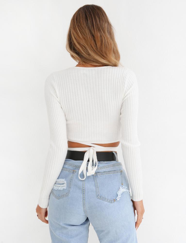 wrap around crop sweater