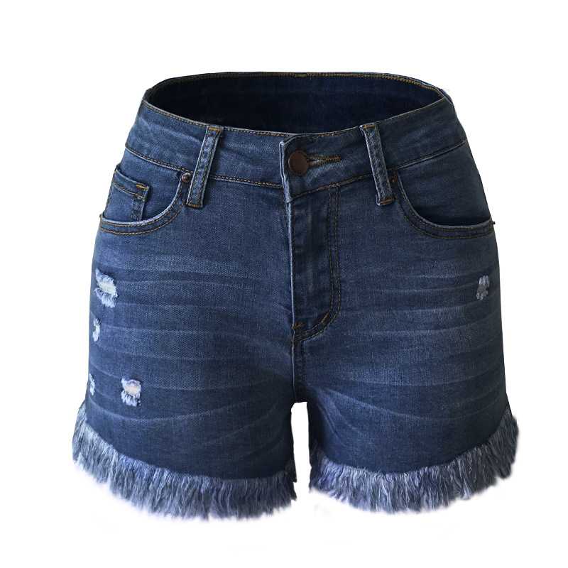 Slimming Ripped Frayed Fringed High Waisted Fringe Denim Shorts – sunifty