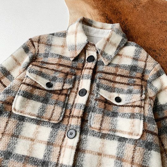 Dyed Pocket Overshirt Check Wool Blend Shirt Jacket – sunifty