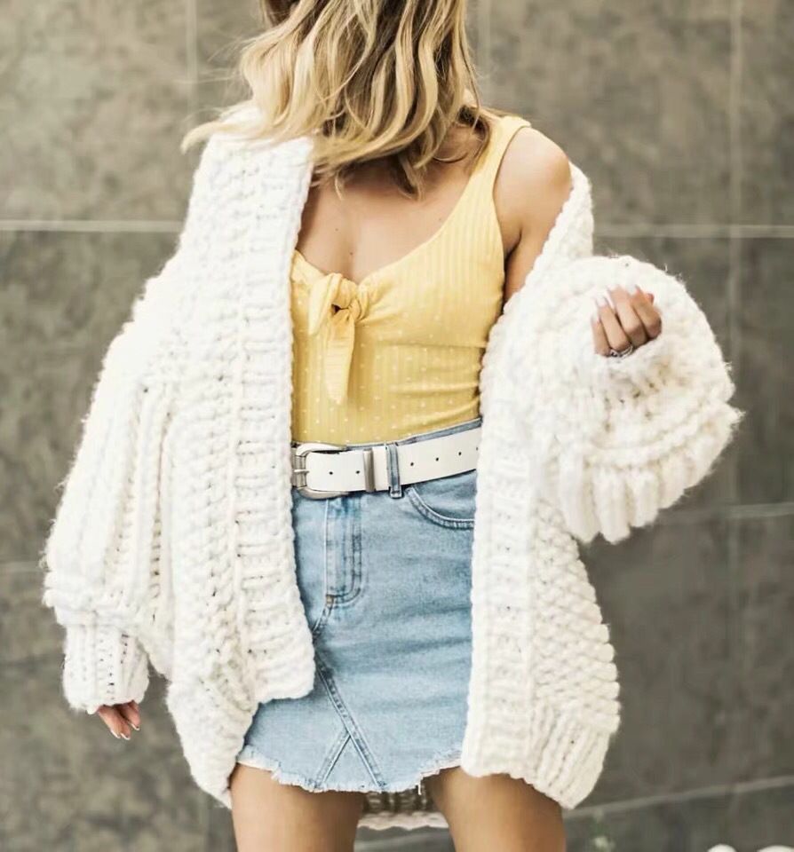 Oversized Chunky Thick Cable Knit Cardigan Sweater – Sunifty