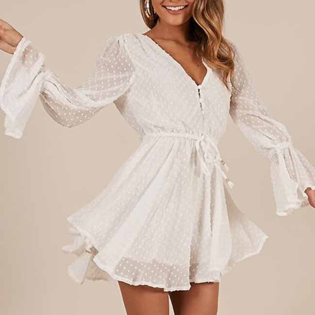 long sleeve flowy dress short