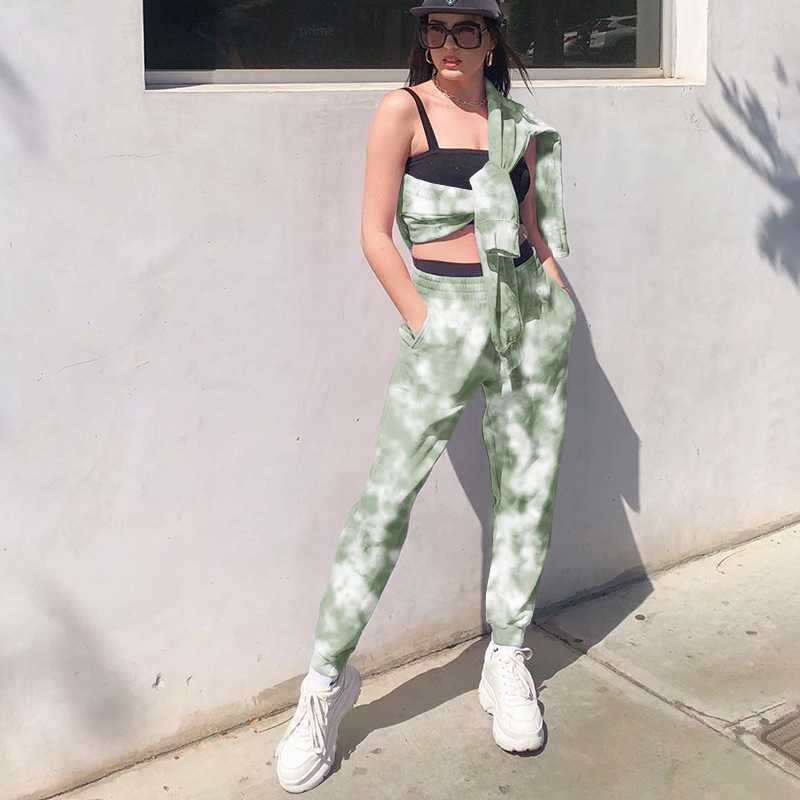 Aesthestic Tie Dye Sporty Pants High Waisted Joggers Pants – sunifty