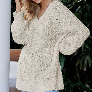 popcorn sweater pullover