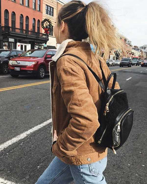 corduroy and faux shearling trucker jacket