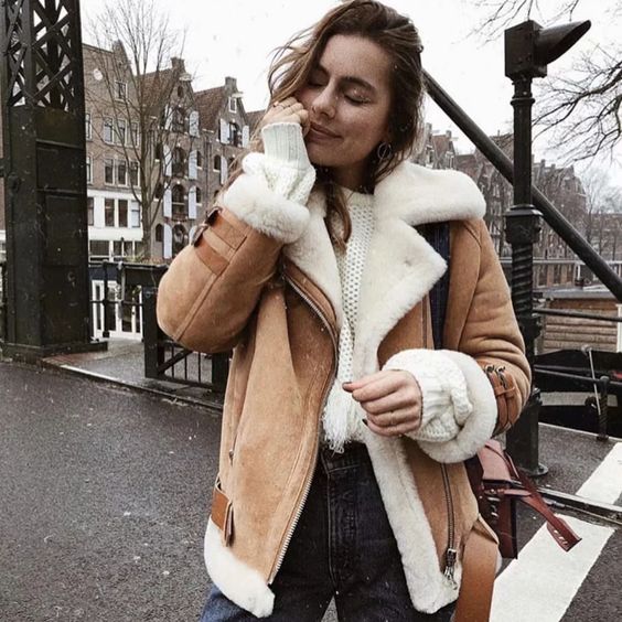 suede jacket with fur
