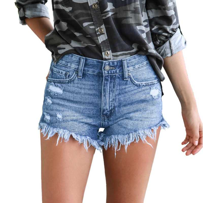 high waisted fringe denim shorts