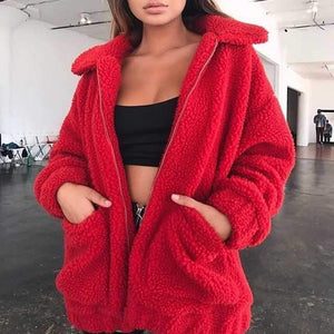 Oversized Faux Fur Teddy Bear Sherpa Coat – sunifty