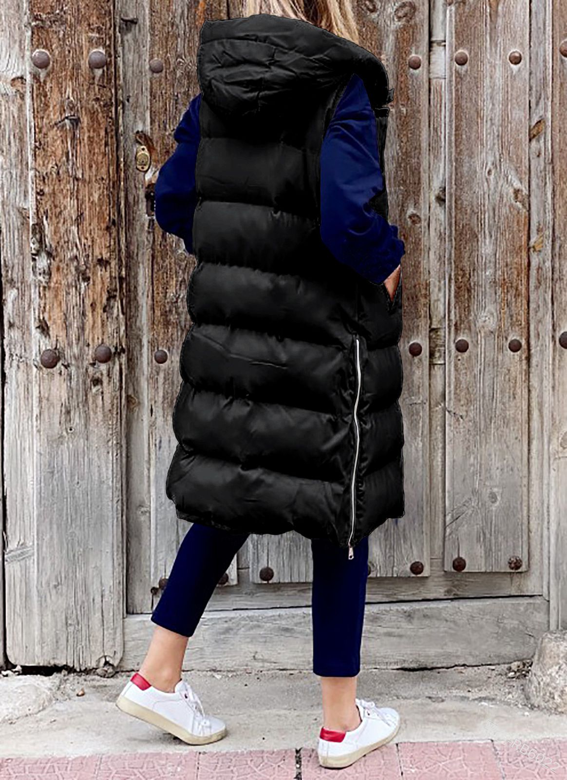 Longline Padded Puffer Gilet With Hood Body Warmer – sunifty