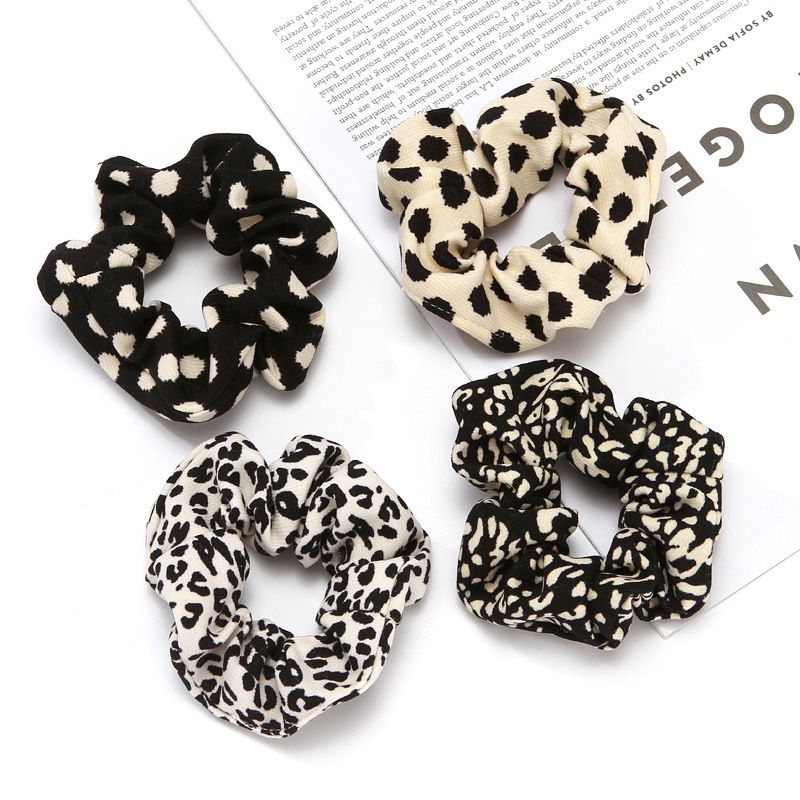 Oversized Leopard Dots Tie Dye Velvet Hair Scrunchies Hairbands – sunifty