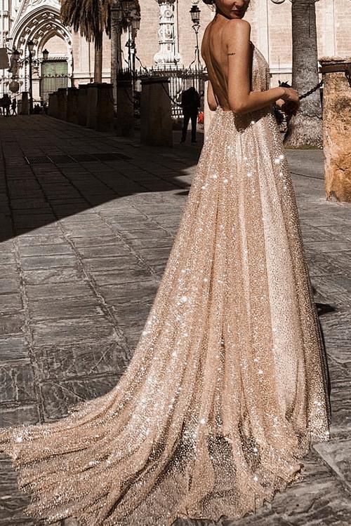 gold glitter mesh dress