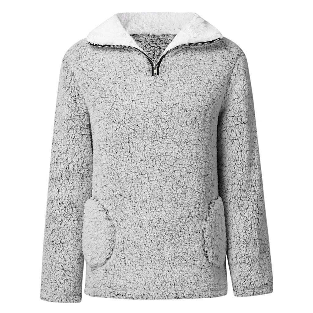 Faux Fur Sherpa Fleece Pullover Teddy Bear Sweatshirt – sunifty