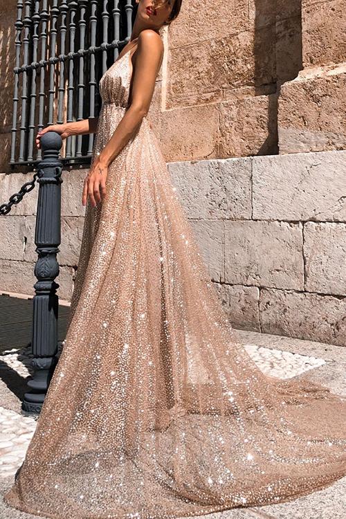 long overlay dress