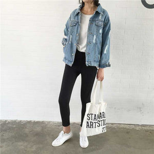 oversized light wash jean jacket