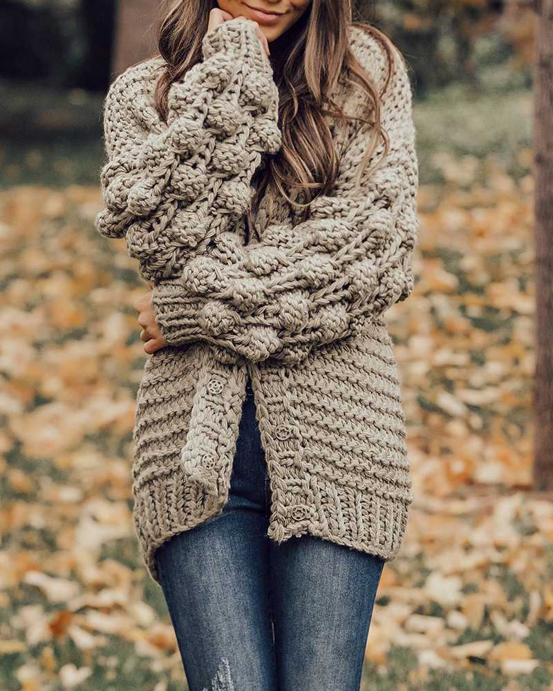 Oversized Chunky Thick Cable Knit Cardigan Sweater sunifty