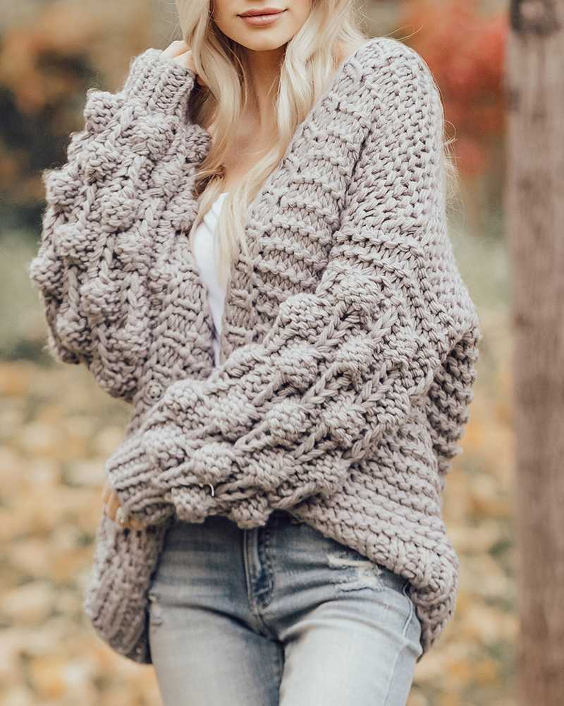 Oversized Chunky Thick Cable Knit Cardigan Sweater sunifty