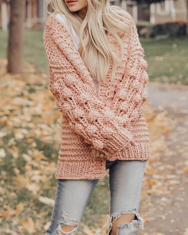 Oversized Chunky Thick Cable Knit Cardigan Sweater – Sunifty